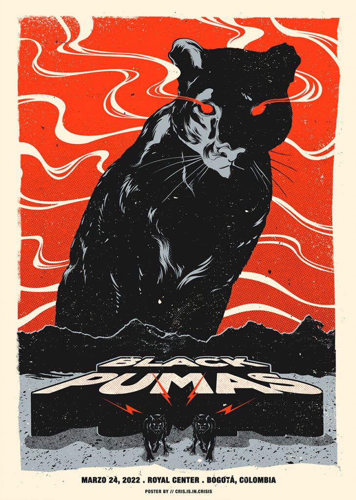 Black Pumas - Bogotá, Colombia 2022 Official Gig Poster